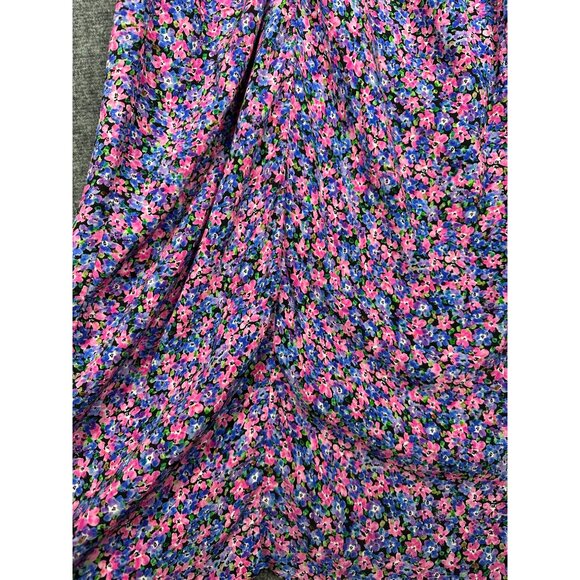 Zara Ditsy Floral Puff Sleeve Midi Dress XS Pink Purple Cottage Romantic - Picture 11 of 13